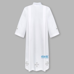 Alba kapłańska haftowana - krzyż 