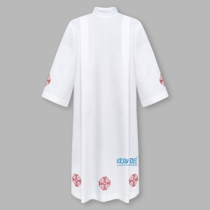 Alba kapłańska haftowana - krzyż 