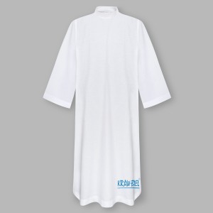 Alba liturgiczna  gładka - stójka zamek na ramieniu 