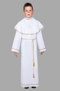 Alba komunijna z kapturem - złoty sznur