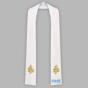 Stuła haftowana -  wąska jednostronna