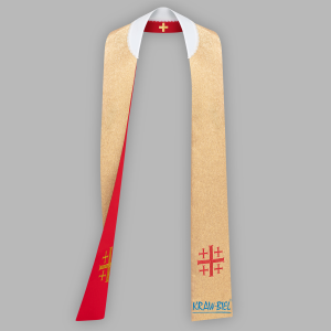 Stuła haftowana -  wąska dwustronna